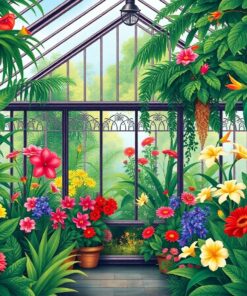 Vintage Glasshouse Jungle Flora Paint By Numbers