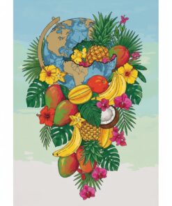 Vintage Globe Tropical Harvest Paint By Numbers