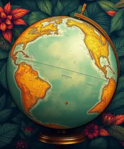 Vintage Globe Tropical Harvest Paint By Numbers