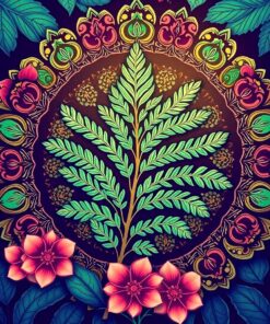 Fern Mandala Paint Numbers