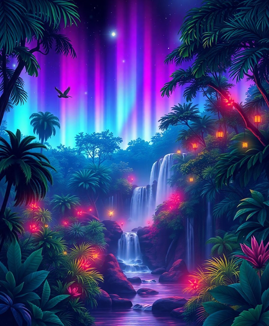 Jungle Cascade Paint Numbers Jungle Cascade Paint Numbers