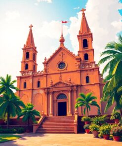 Sunlit Church Paint Numbers