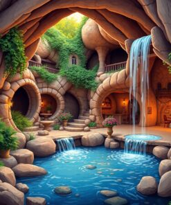 Vintage Grotto Cascade Paint By Numbers