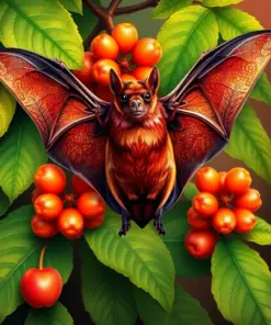 Vintage Guava Orchard Bat Paint By Numbers