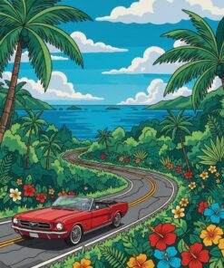 Vintage Hana Highway Drive Paint By Numbers