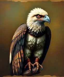 Vintage Harpy Eagle Portrait Paint By Numbers