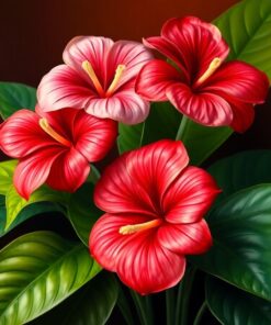 Anthurium Blooms Paint Numbers