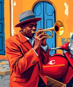 Vintage Havana Brass Player Paint By Numbers