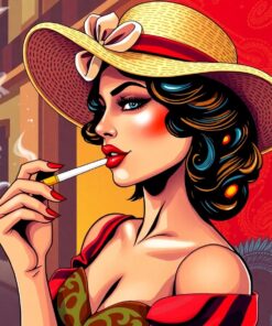 Vintage Havana Cigarette Girl Paint By Numbers