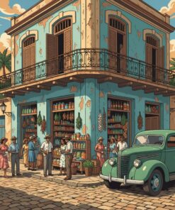 Vintage Havana Corner Bodega Paint By Numbers
