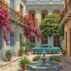 Vintage Havana Courtyard Blooms Paint By Numbers