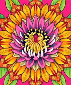 Protea Mandala Paint Numbers