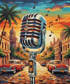 Vintage Havana Radio Mic Paint By Numbers