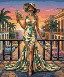 Vintage Havana Silk Gown Paint By Numbers