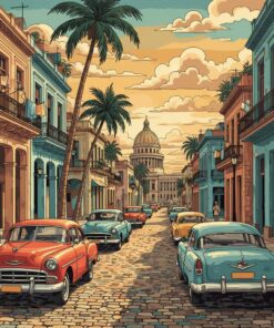 Vintage Havana Street View Paint By Numbers