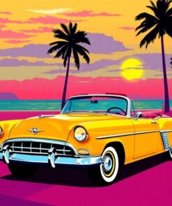 Vintage Havana Sunset Drive Paint By Numbers