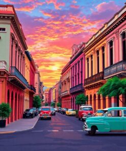 Vintage Havana Sunset Facades Paint By Numbers