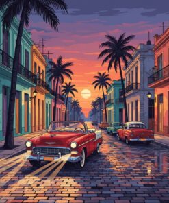 Vintage Havana Twilight Drive Paint By Numbers