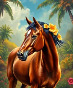 Vintage Hawaiian Mare Paint By Numbers