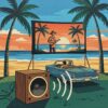 Vintage Hawaiian Movie Speaker Paint By Numbers