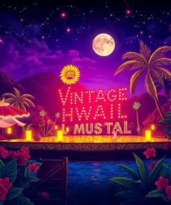 Vintage Hawaiian Night Musical Paint By Numbers
