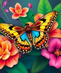 Vintage Hawkmoth Tropical Bloom Paint By Numbers