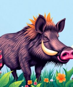 Vintage Heliconia Wild Boar Paint By Numbers