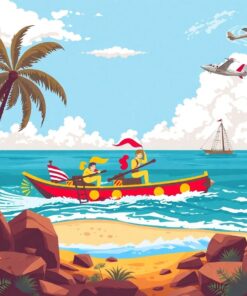 Vintage Hero Island Rescue Paint By Numbers