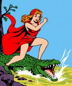 Crocodile Fight Paint Numbers