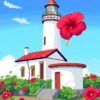 Hibiscus Lighthouse Paint Numbers