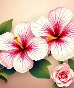 Vintage Hibiscus Love Note Paint By Numbers