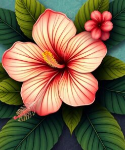 Vintage Hibiscus Tapa Design Paint By Numbers