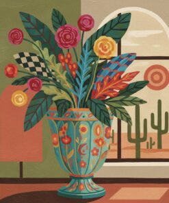 Vintage High Top Planter Paint By Numbers