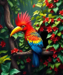 Vintage Hoatzin Vine Hideaway Paint By Numbers