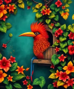 Vintage Hoatzin Vine Hideaway Paint By Numbers