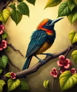 Vintage Hoatzin Vine Hideaway paint by numbers