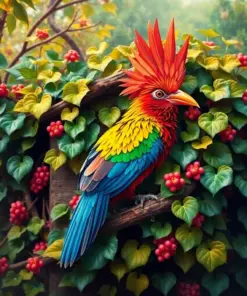 Vintage Hoatzin Vine Hideaway Paint By Numbers