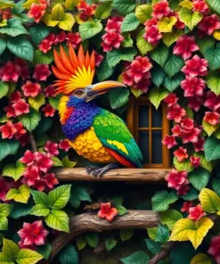 Vintage Hoatzin Vine Hideaway Paint By Numbers