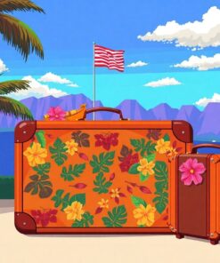 Vintage Honolulu Luggage Arrival Paint By Numbers