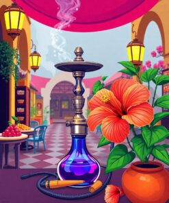 Hookah Hibiscus Paint Numbers