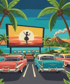 Vintage Hula Drive In Paint By Numbers