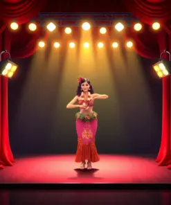 Vintage Hula Stage Spotlight Paint By Numbers