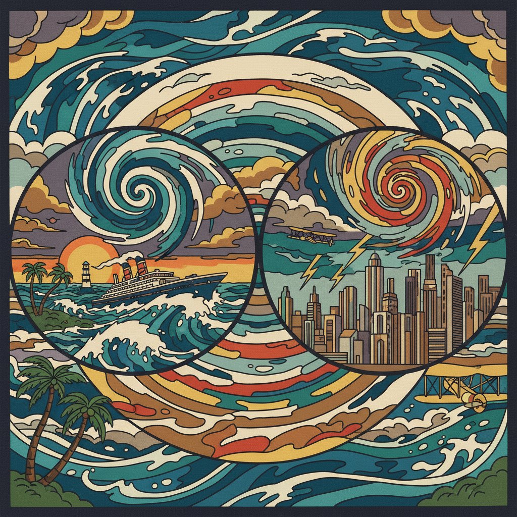 Vintage Hurricane Double Feature Paint By Numbers Kit completed