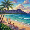 Vintage Impressionist Waikiki Shores Paint By Numbers