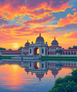 Vintage Indonesian Monument Dawn Paint By Numbers