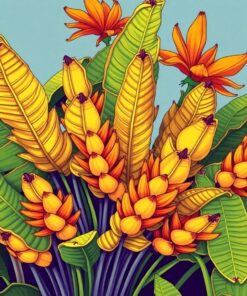 Vintage Iron Banana Fronds Paint By Numbers