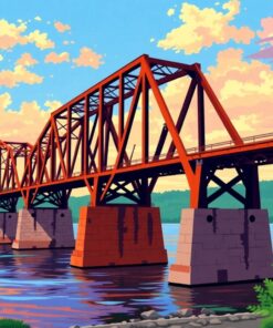 Vintage Iron Island Bridge Paint By Numbers