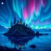 Vintage Island Aurora Glow Paint By Numbers