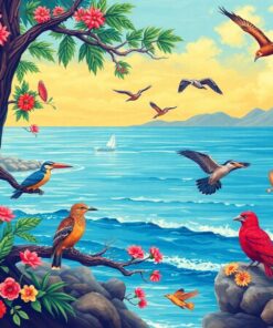 Vintage Island Avian Migration Paint By Numbers