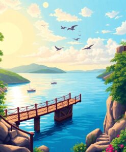 Vintage Island Bridge Flight Paint By Numbers